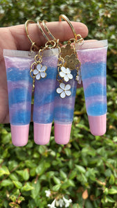 COTTON CANDY SWIRL KEYCHAIN LIP GLOSS