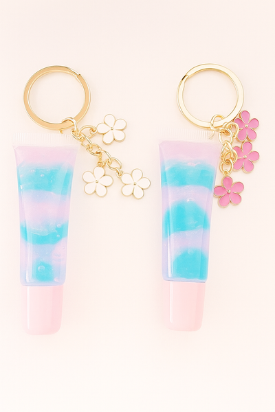 COTTON CANDY SWIRL KEYCHAIN LIP GLOSS